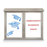 Outdoor Message Center Magnetic White Dry Erase Board - 60" x 24" | Double Door
