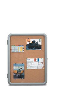 18 x 24  Indoor Enclosed Plastic Framed Corkboard with Round Corners