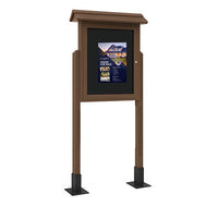 Eco-Design 20x28 Outdoor Freestanding Mid-Range Information Message Center, Double-Sided with Durable, Faux Wood Construction