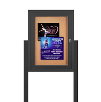 SwingCase Free-Standing 36x36 Outdoor Bulletin Board Display Case with Posts | All-Weather, Single Door Metal Cabinet