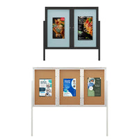 EXTREME WeatherPlus™ Enclosed Outdoor Poster Cases with Posts | Lockable 2 and 3 Door Display Cases in 35+ Sizes