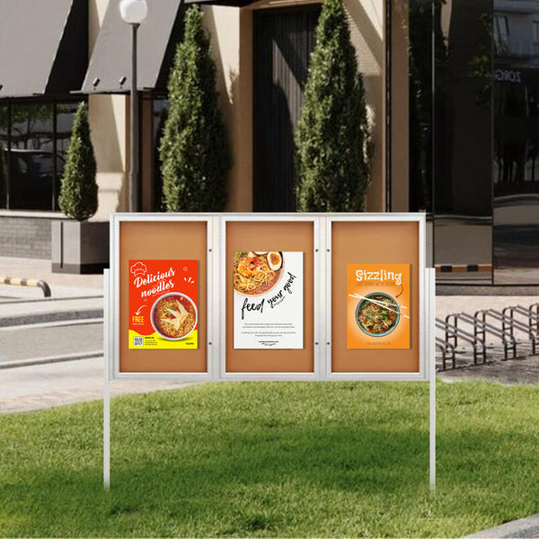 Outdoor Poster Cases with Posts | Available in 2 and 3 Door Display Cases in 35+ Sizes