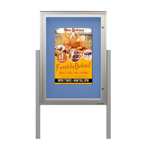 EXTREME WeatherPLUS™ Outdoor Enclosed Poster Case Standing with LED LIGHTS | Lockable Door in 15+ Sizes and Custom Sizes