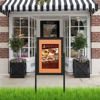 EXTREME WeatherPLUS™ Outdoor Enclosed Poster Case Standing with LED LIGHTS | Shown in Black Frame Finish