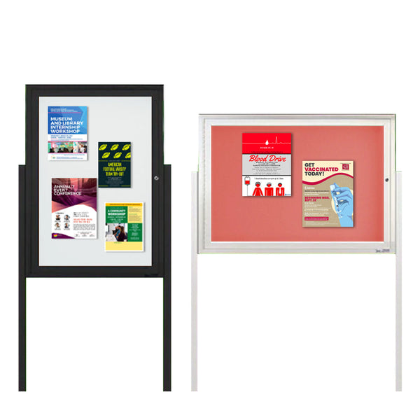 Outdoor Enclosed Poster Case Standing with LED LIGHTS | Available in 15+ Sizes