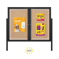 Free-Standing EXTREME WeatherPlus™ Enclosed Outdoor Poster Cases | 2 and 3 Door Display Cases with LED Lights in 35+ Sizes