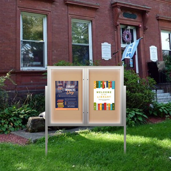 Free-Standing EXTREME WeatherPlus™ Enclosed Outdoor Poster Cases | Perfect For Outdoor Marketing