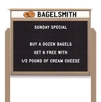30x40 Free Standing Outdoor Message Center with Letter Board with Header