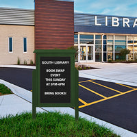 Outdoor Message Center Letter Board 60" x 36" with Posts | TOP Hinged - Single Door Information Board