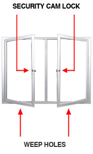 Outdoor Enclosed Dry Erase Markerboard (2 and 3 Doors) - White Porcelain Steel