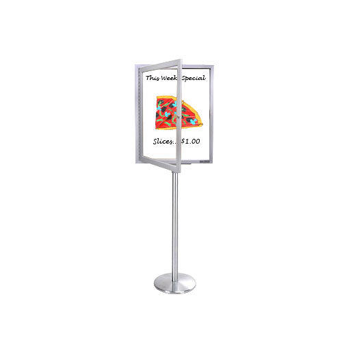 SwingStand Outdoor Enclosed Display Cases with Dry Erase White Board | Magnetic Porcelain on Steel Writing Surface - in 4 Sizes