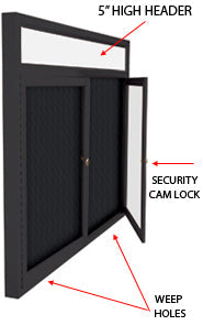 Outdoor Enclosed Letter Boards with Header (Multiple Doors)