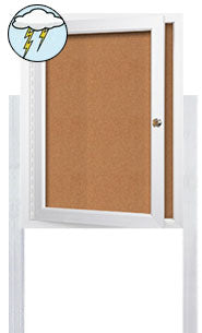 Outdoor Enclosed Poster Swing Cases with Lights and Posts (Single Door)