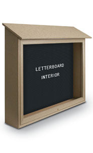 Outdoor Letterboard Message Center with Single Door | Eco-Friendly, Recycled, Faux Wood in 12+ Sizes