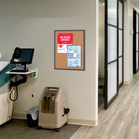 30 x 36 Ultra Thin Indoor Enclosed Bulletin Board | Lockable Single Door Poster and Notice Display Case