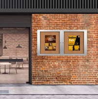 All-Weather, Extra Large SwingCase 96 x 36 Outdoor Enclosed Bulletin Boards with Two Lockable Doors