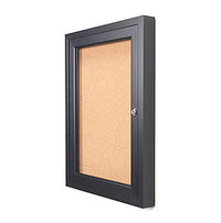Outdoor Bulletin Board Display Case 36x48 with Wall Mount, Single Door Metal Cabinet in 4 Finishes