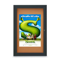 18x24 Outdoor LED Lighted Enclosed Cork Bulletin Boards | Wall, Lockable Single Door Metal Display Cabinet