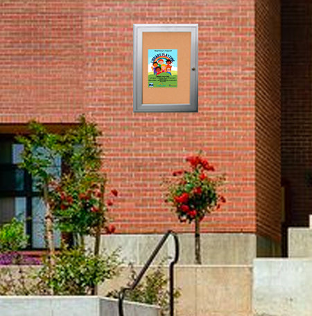 8.5 x 11 Outdoor Enclosed Bulletin Boards | Sleek, Smooth Radius Edge Metal Cabinet Corners