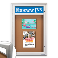 Extreme WeatherPlus Radius Edge Outdoor Bulletin Board Display Case with Personalized Header | Available in 15+ Sizes