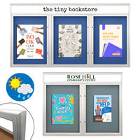 EXTREME WeatherPlus™ Radius Edge Enclosed Outdoor Bulletin Boards | Wall Mount Lockable Multi-Door Display Cases in 35+ Sizes