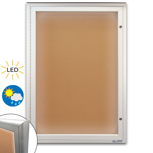 Extreme WeatherPlus Radius Edge Outdoor Bulletin Board Display Case with LED Lighting