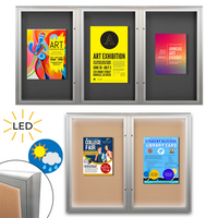 EXTREME WeatherPlus™ Enclosed Radius Edge Outdoor Bulletin Boards with LED Lights | Locking 2 and 3 Door Display Cases in 35+ Sizes