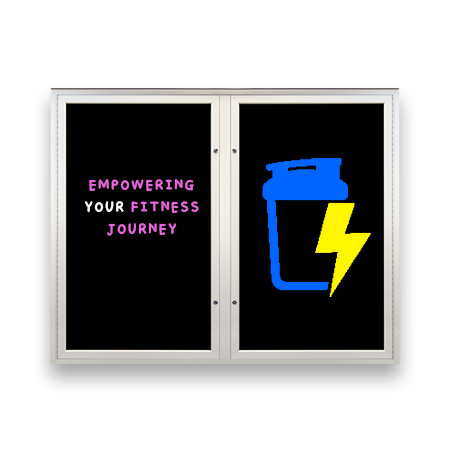 Extreme WeatherPlus™ 2 and 3-Door Outdoor Radius Edge Display Cases with Dry Erase Markerboards and Magnetic Porcelain-on-Steel Black Board Writing Surface in 35+ Sizes