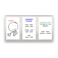 Extreme WeatherPlus™ 2 and 3 Door Outdoor Dry Erase White Boards - Magnetic Porcelain-on-Steel, in 35+ Display Cases Sizes