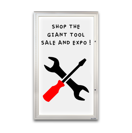 Extreme WeatherPlus™ Extra Large Outdoor Enclosed White Dry-Erase Markerboard + LED Lights 15+ Sizes