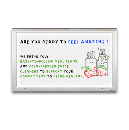 Extreme WeatherPlus™ Extra Large Outdoor Enclosed White Dry-Erase Markerboard + LED Lights 15+ Sizes