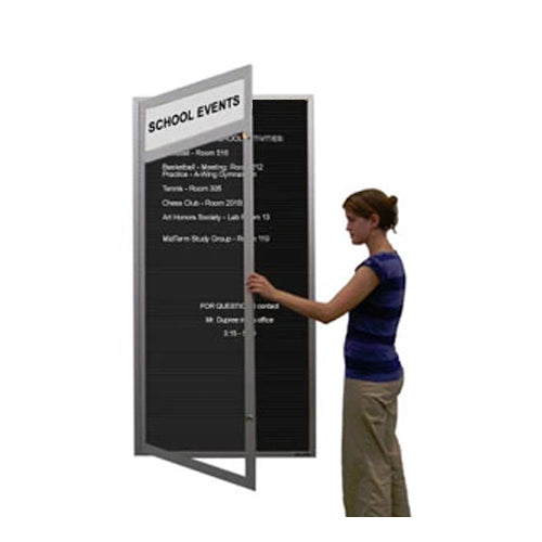Extra Large Outdoor LED Lighted Enclosed Letter Boards with Message Header with XL Single Locking Door in 15+ Sizes and Custom Sizes