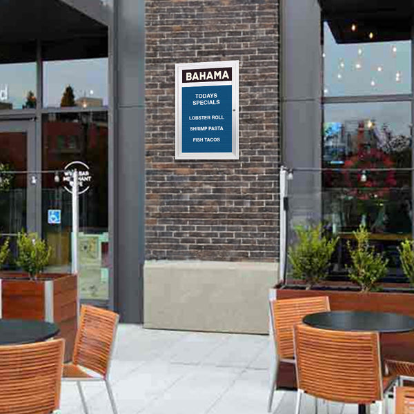 Outdoor Enclosed Letter Boards with Header | Wall Mount, Single Door Metal Cabinet in 10 Sizes + Custom