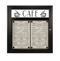 MAGNETIC Outdoor Enclosed Menu Case 29x30 with Pre-Printed Restaurant Menu Display Header | CAFE | MENU | BISTRO | TODAY'S SPECIALS + Custom Headers