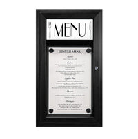 MAGNETIC Outdoor Enclosed Menu Case 17x30 with Custom Printed Restaurant Menu Display Header - Choose | CAFE | MENU | BISTRO | TODAY'S SPECIALS