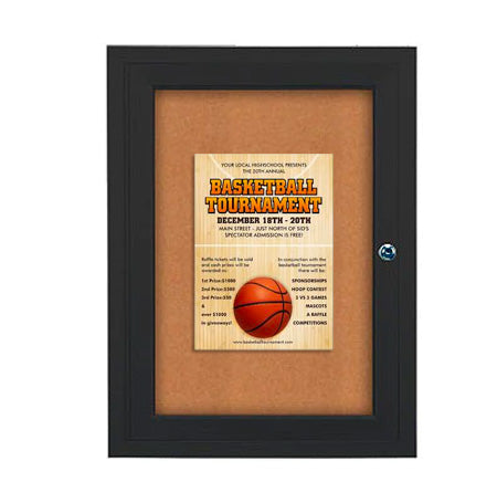 SwingCase Outdoor Enclosed Poster Display Case  18 x 24 with Enclosed Bulletin Board Metal Cabinet