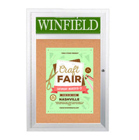 SwingCase Wall Mount 30 x 40 Outdoor Poster Display Case with Your Personalized Message Header | Single Locking Door Metal Cabinet