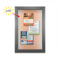 SwingCase 18x24 Enclosed Outdoor Poster Display Case with LED Lights | All-Weather Metal Cabinet