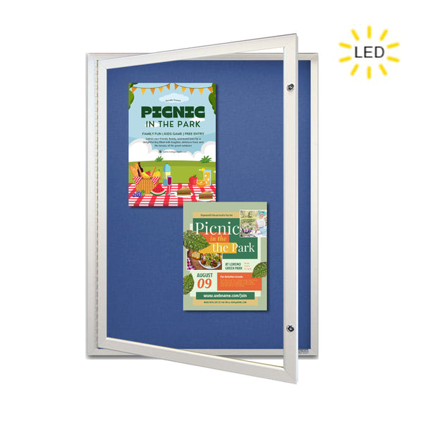 EXTREME WeatherPLUS™ Outdoor Enclosed Poster Cases with LED LIGHTS | Open Frame