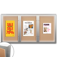 EXTREME WeatherPlus™ Enclosed Radius Edge Outdoor Poster Cases with LED Lights | Shown In 3-Door Frame