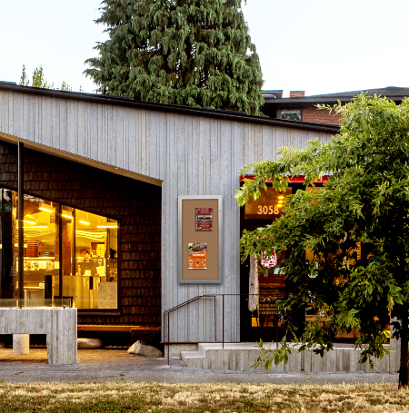 36 x 84 Extra Large Outdoor Enclosed Poster Case with LED Light | Single Door Metal Cabinet + Bulletin Board and  XL Viewable Window Area