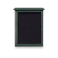 Outdoor "MINI" Message Center Cork Board 16" x 34" | with Left Hinged Single Door | Eco-Design, Recycled, Faux Wood Cabinet