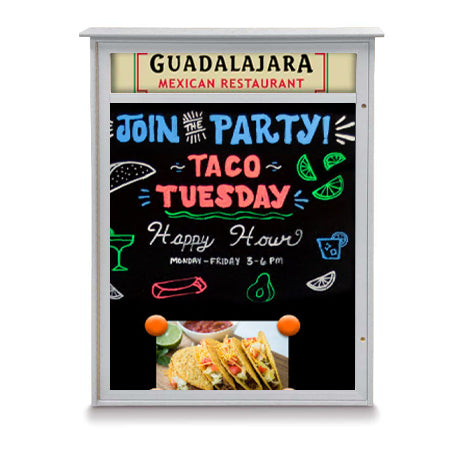 11" x 14" Outdoor Message Center - Magnetic Black Dry Erase Board