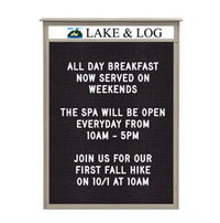 36" x 48" Outdoor Message Center Letter Board with Header (Single Door)