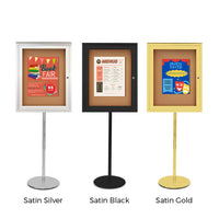 EXTREME WeatherPlus™ Enclosed Outdoor Poster Case Pedestal Display Stand | Available in 3 Frame Finishes