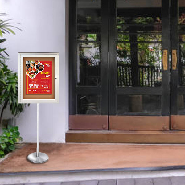 EXTREME WeatherPlus™ Enclosed Outdoor Poster Case Pedestal Display Stand | Perfect For Outdoor Marketing