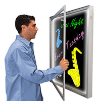 Extreme WeatherPlus™ Dry-Erase Black Markerboard Outdoor Display Cases with LED Lighting | 9 Sizes + Custom Sizes