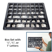 Roman Changeable Letter Sets | White Plastic Letters for Letterboards in Box Sets and Sprue Tree Sets