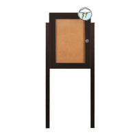 SwingCase Standing 18x24 Lighted Outdoor Bulletin Board Case w Posts (One Door)