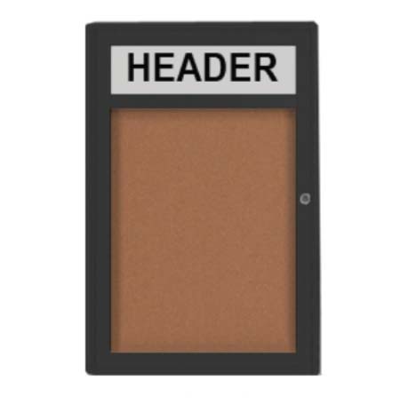 8.5 x 11 Outdoor Enclosed Bulletin Board Display Case with Personalized Header | Metal Cabinet with Sleek Radius Edge Corners